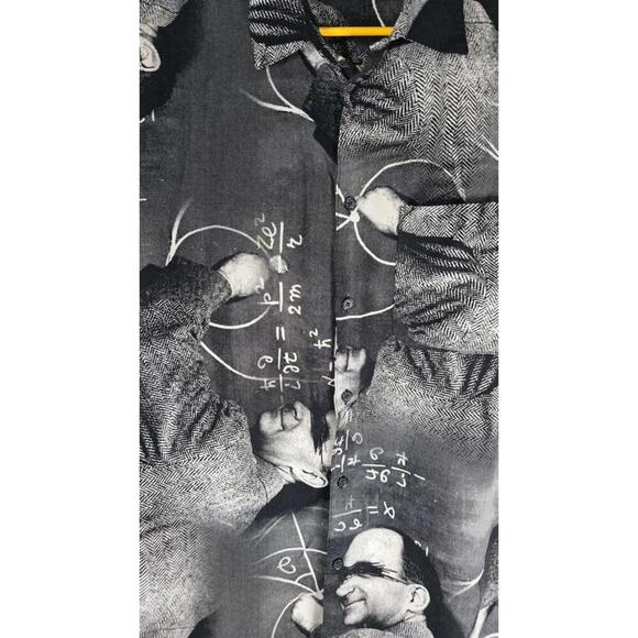 Urban Outfitters Men's Math Man Duo Rayon Print Button-Up Shirt Size Medium - Picture 4 of 8